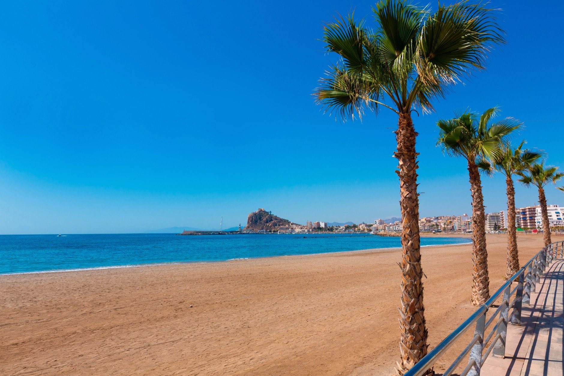 Aguilas beach Murcia Levante bay at Mediterranean sea of Spain