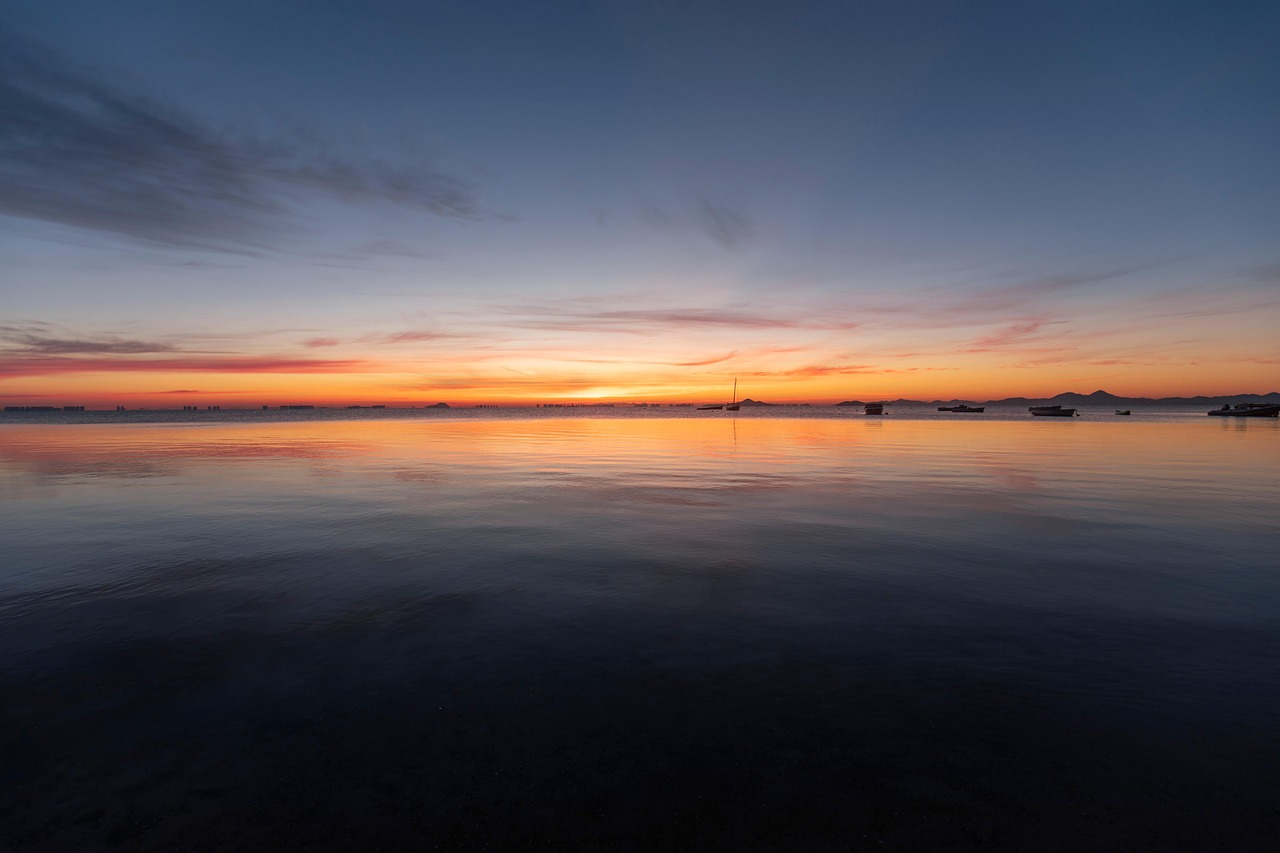 Sea, sunset, sunrise, coast, mar menor, region de murcia, los alcazares, water, colorful, nature, outdoors, landscape