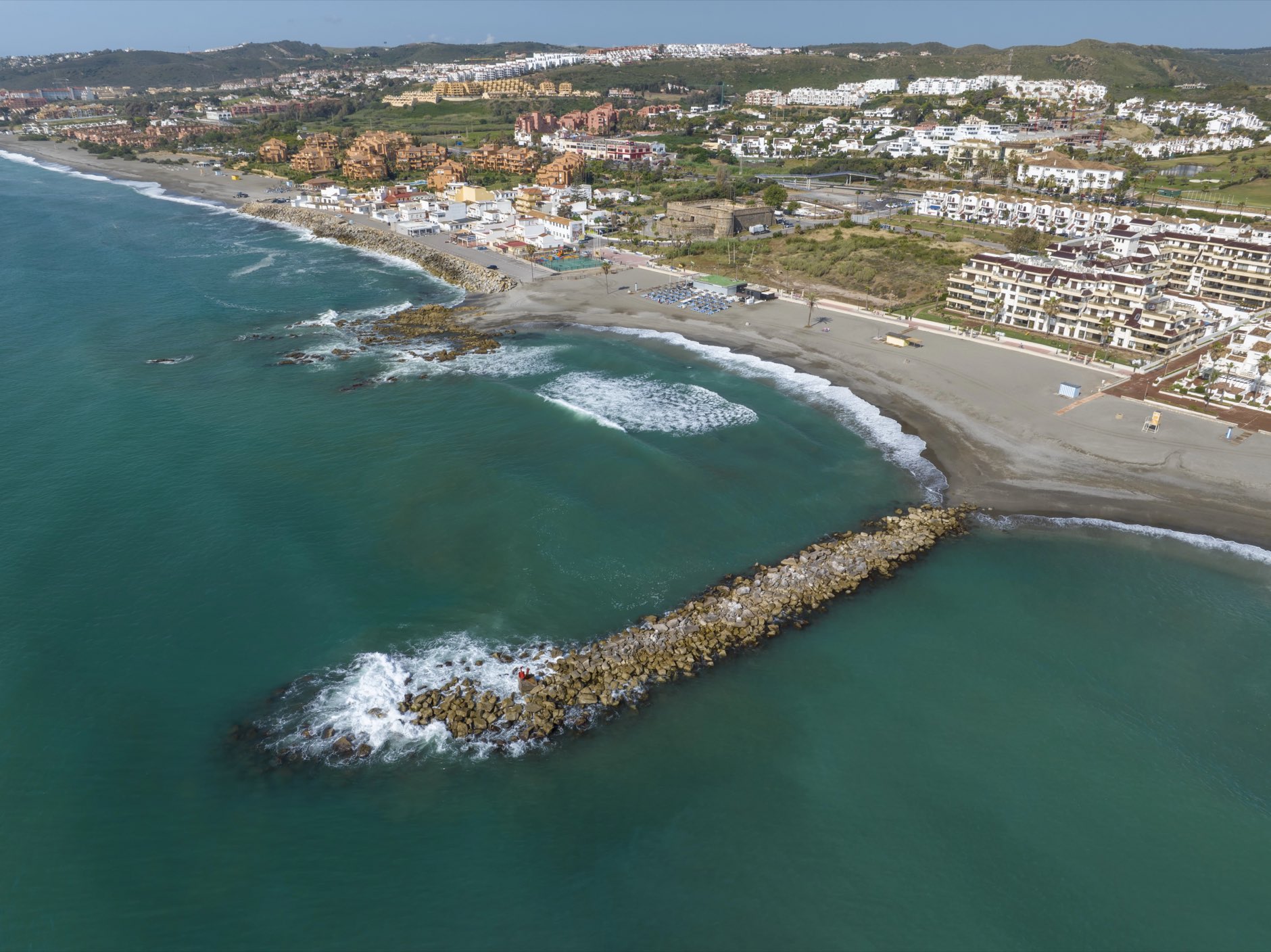 Duquesa or castle beach on the coast of Manilva, Andalusia