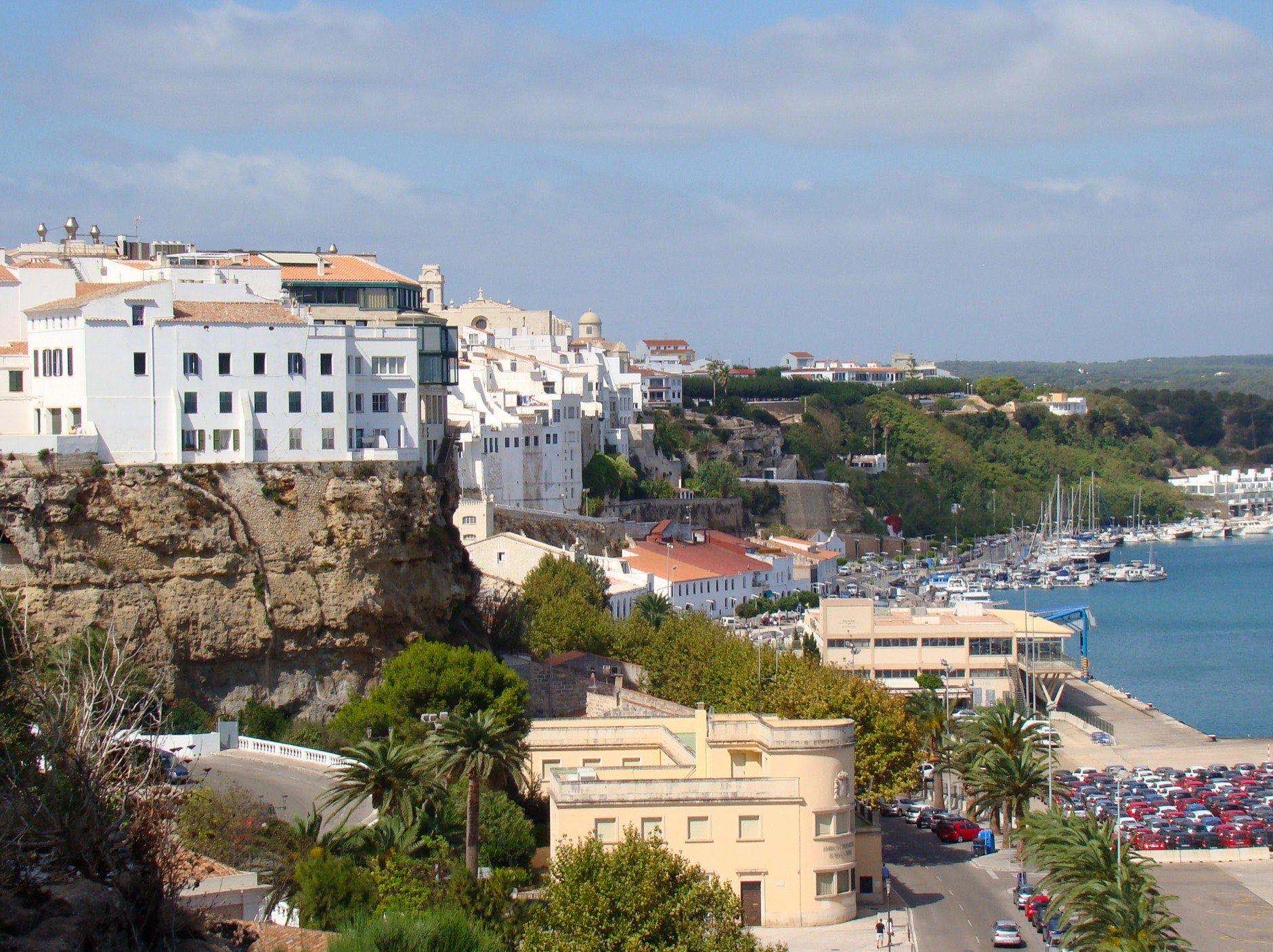 Quay and harbor in Mahon, Menorca, Spain