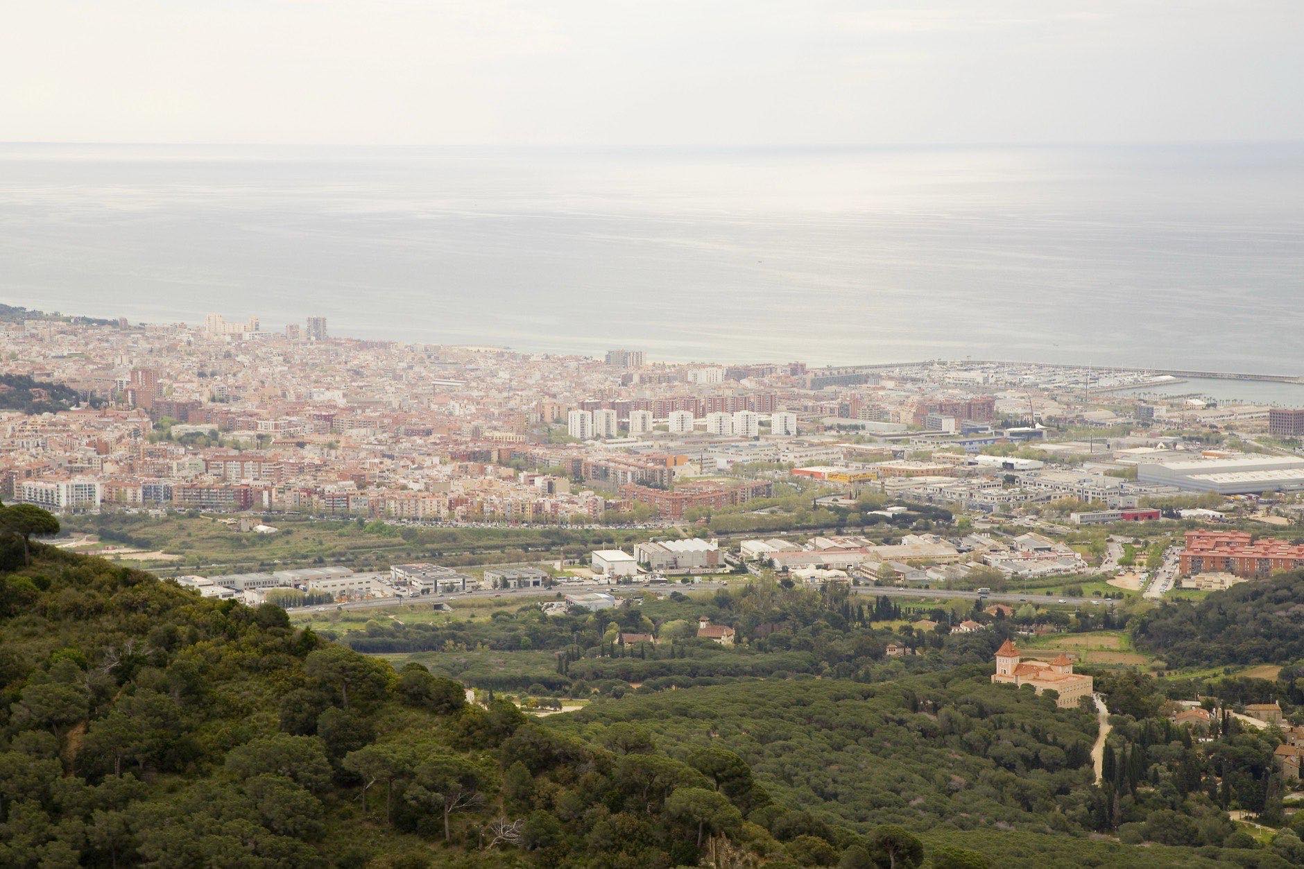 Aerial view of Mataro, near Barcelona, Spain.