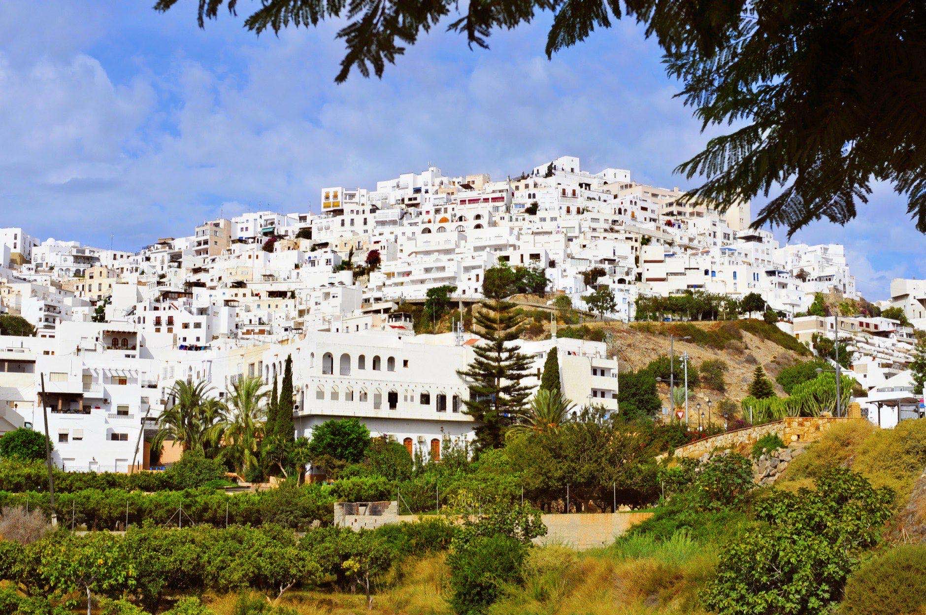 Panoramic view of the town Mojacar, in Spain