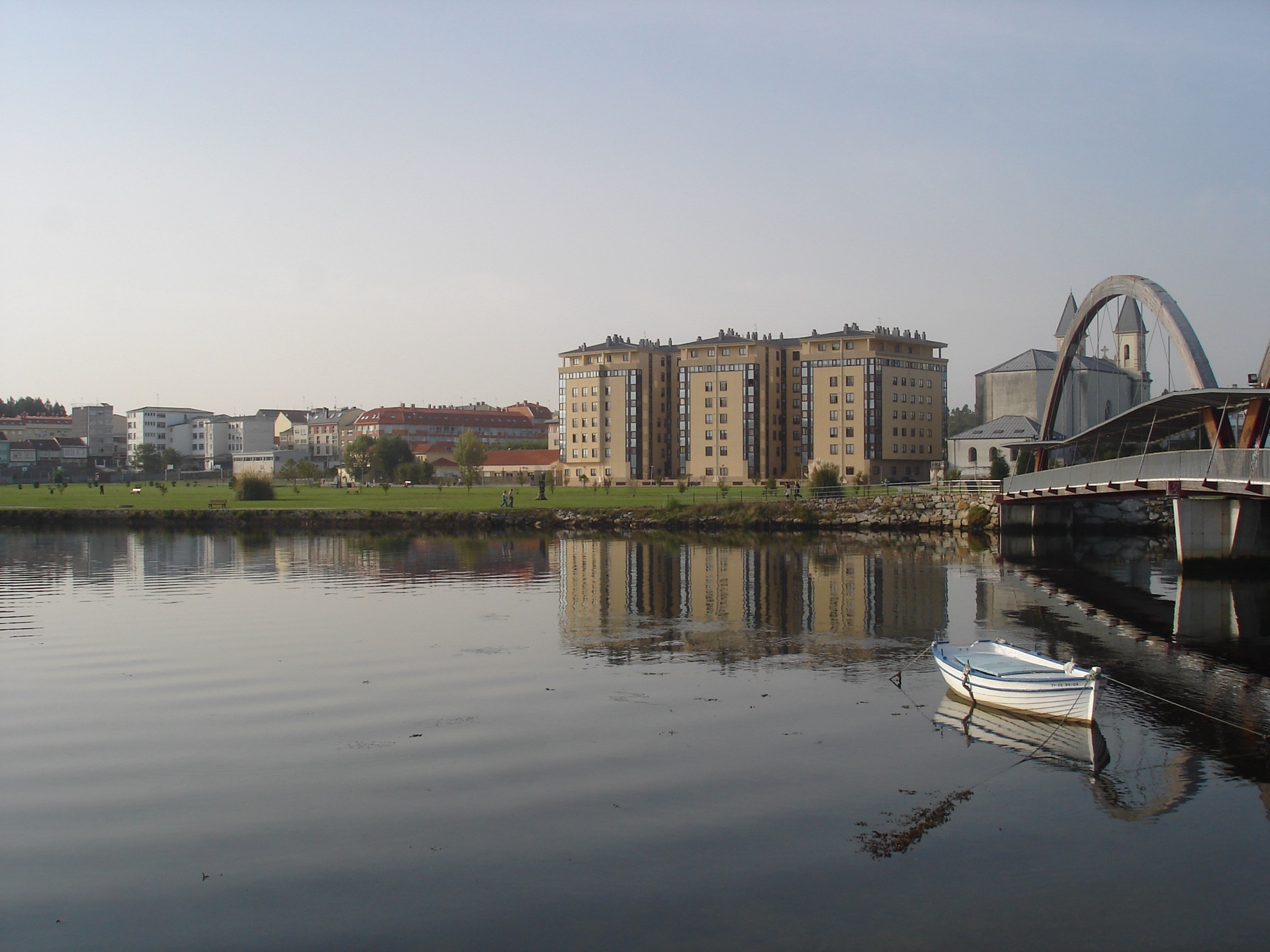 Riverside promenade at Xuvia in Narón, on the Ferrol estuary, A Coruña, Spain