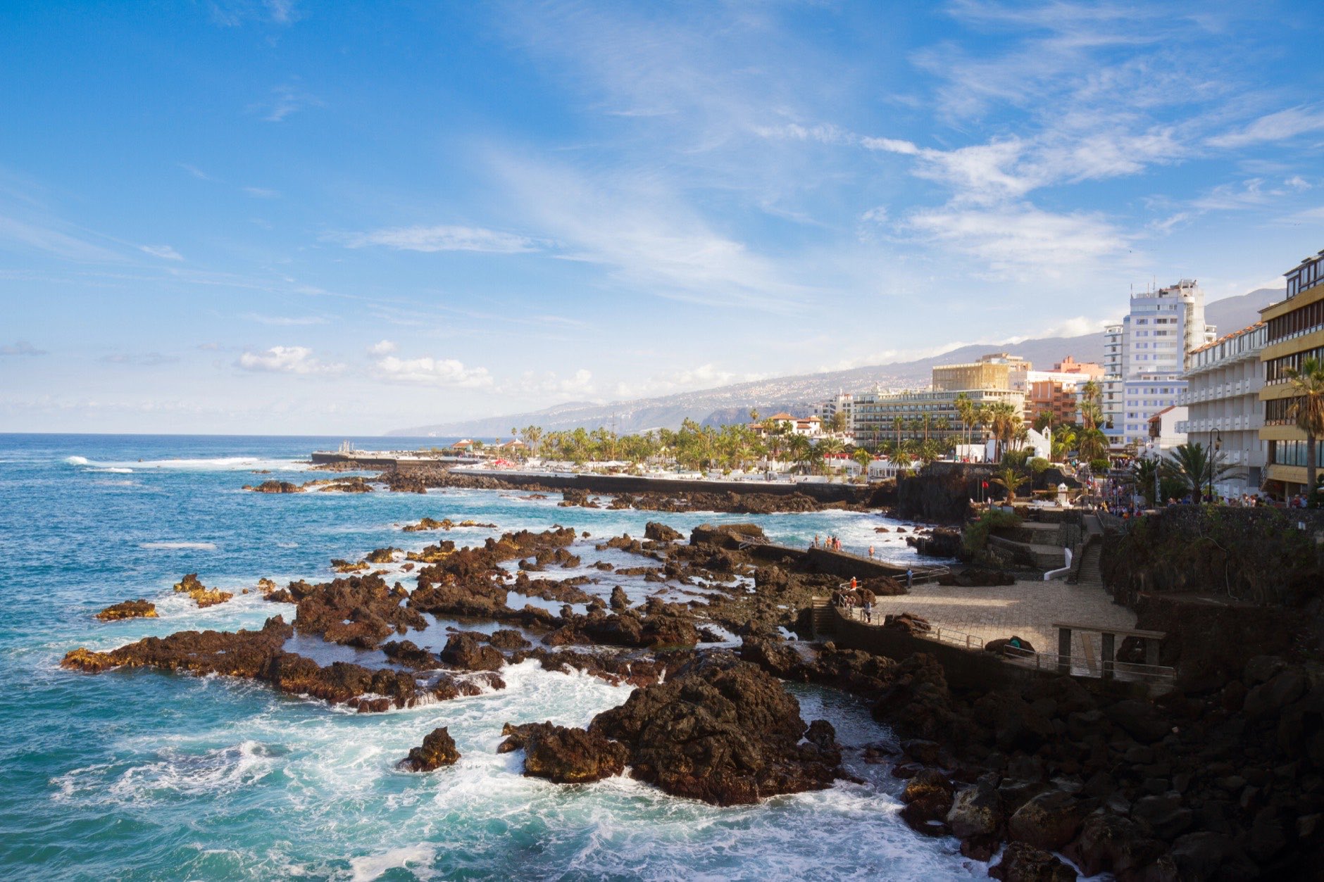 Skyline of old town of Puerto de la Cruz, Tenerife, Spain