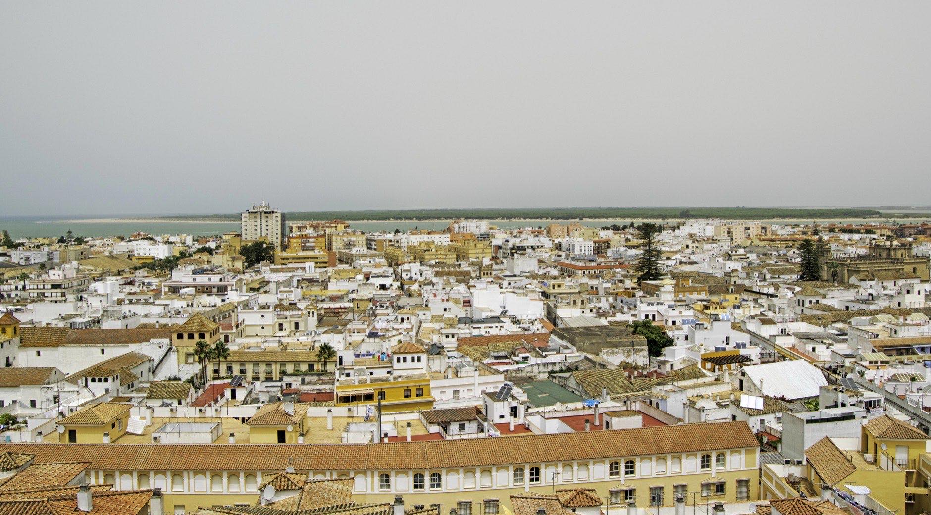 Views of the town of Sanlucar de Barrameda from the top of the castle, Cadiz, Andalusia, Spain