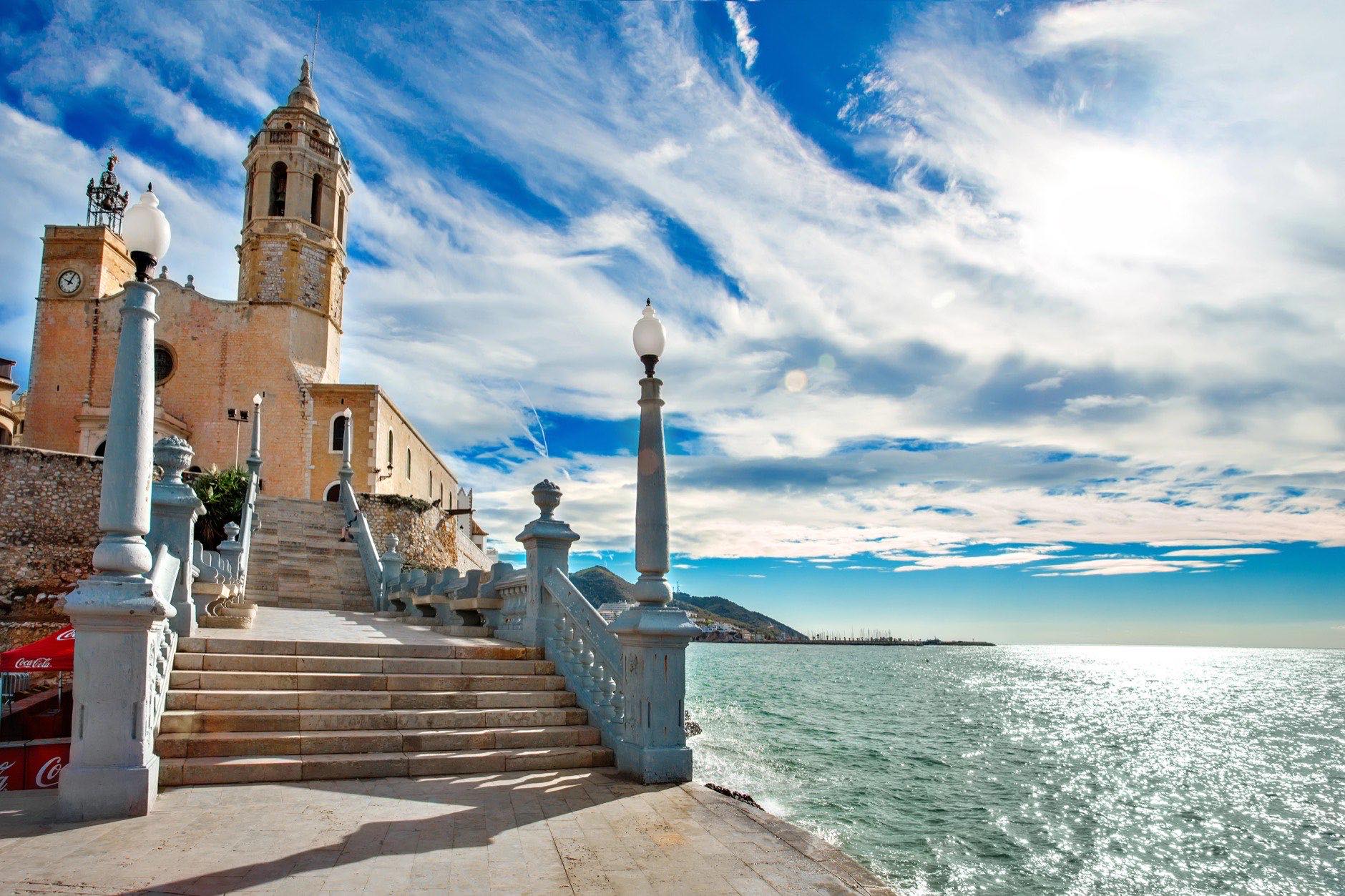 View of Parròquia de Sant Bartomeu i Santa Tecla Sitges Spain