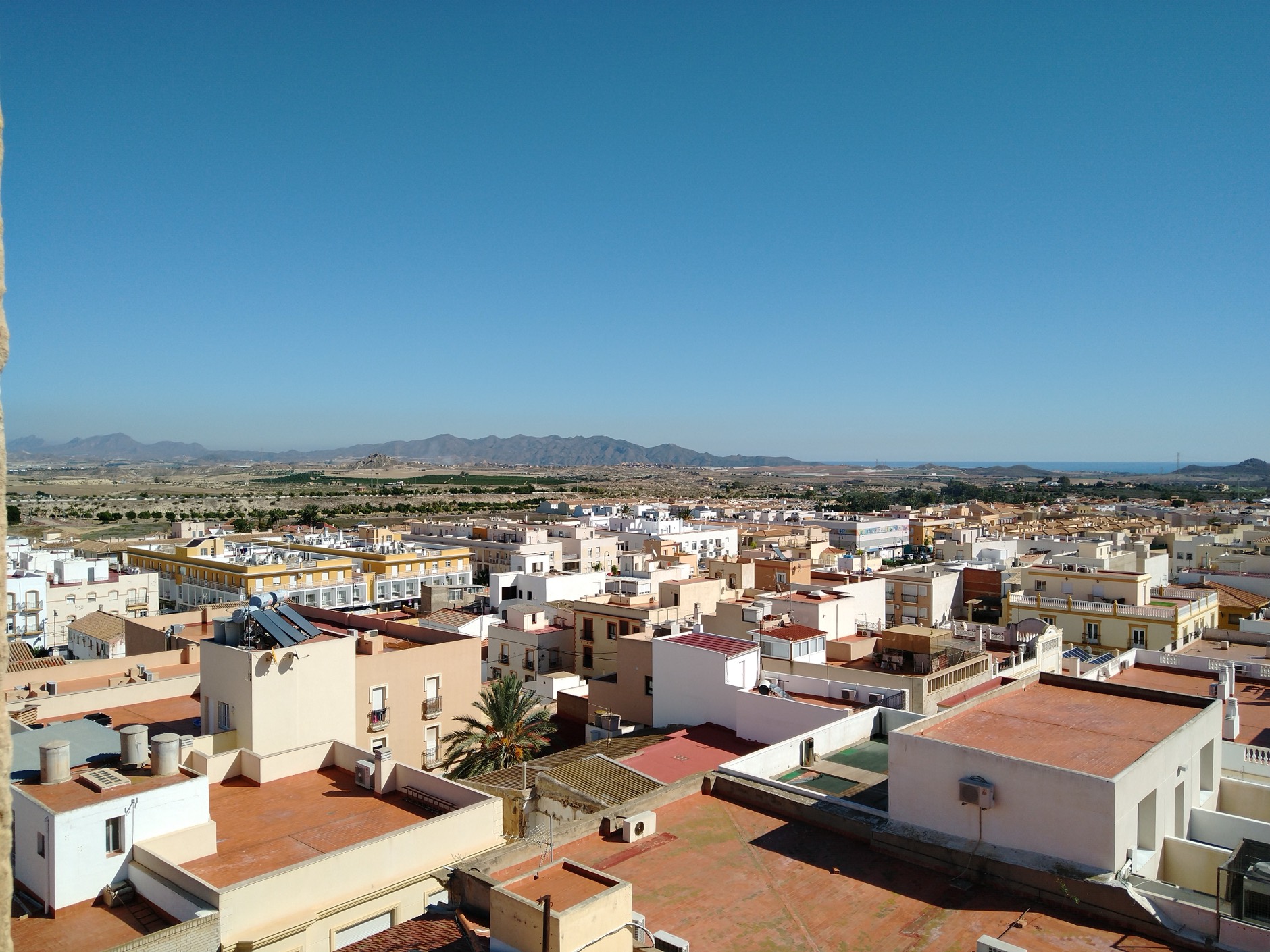 View over Vera towards the Almanzora plain and the sea, Almería, Spain